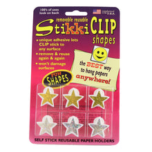 Load image into Gallery viewer, StikkiSHAPES™ Gold/Silver Sparkle Stars, 6ct