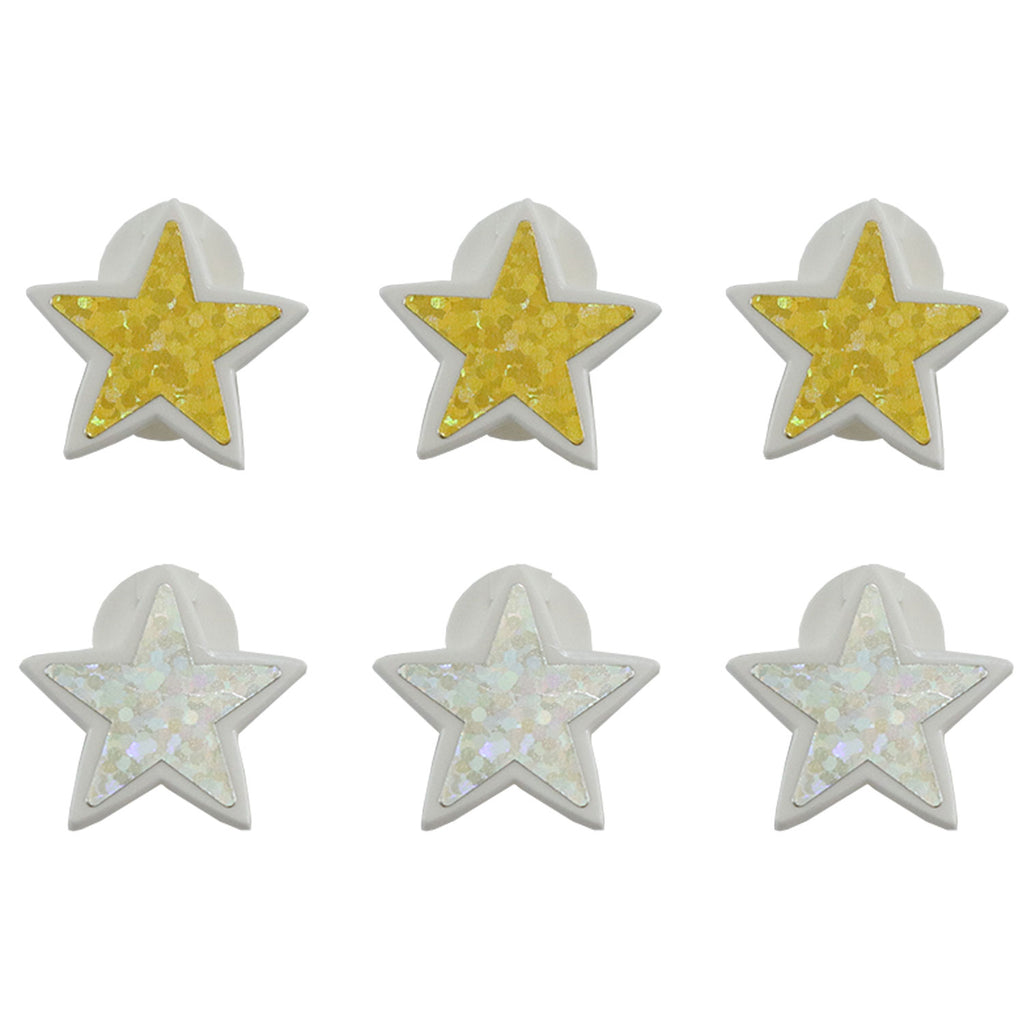 StikkiSHAPES™ Gold/Silver Sparkle Stars, 6ct