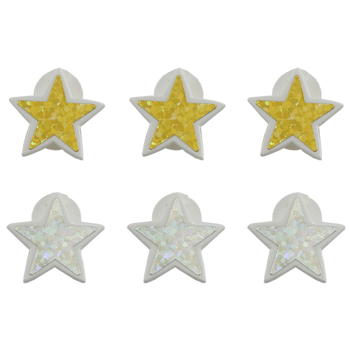 StikkiSHAPES™ Gold/Silver Sparkle Stars, 6ct