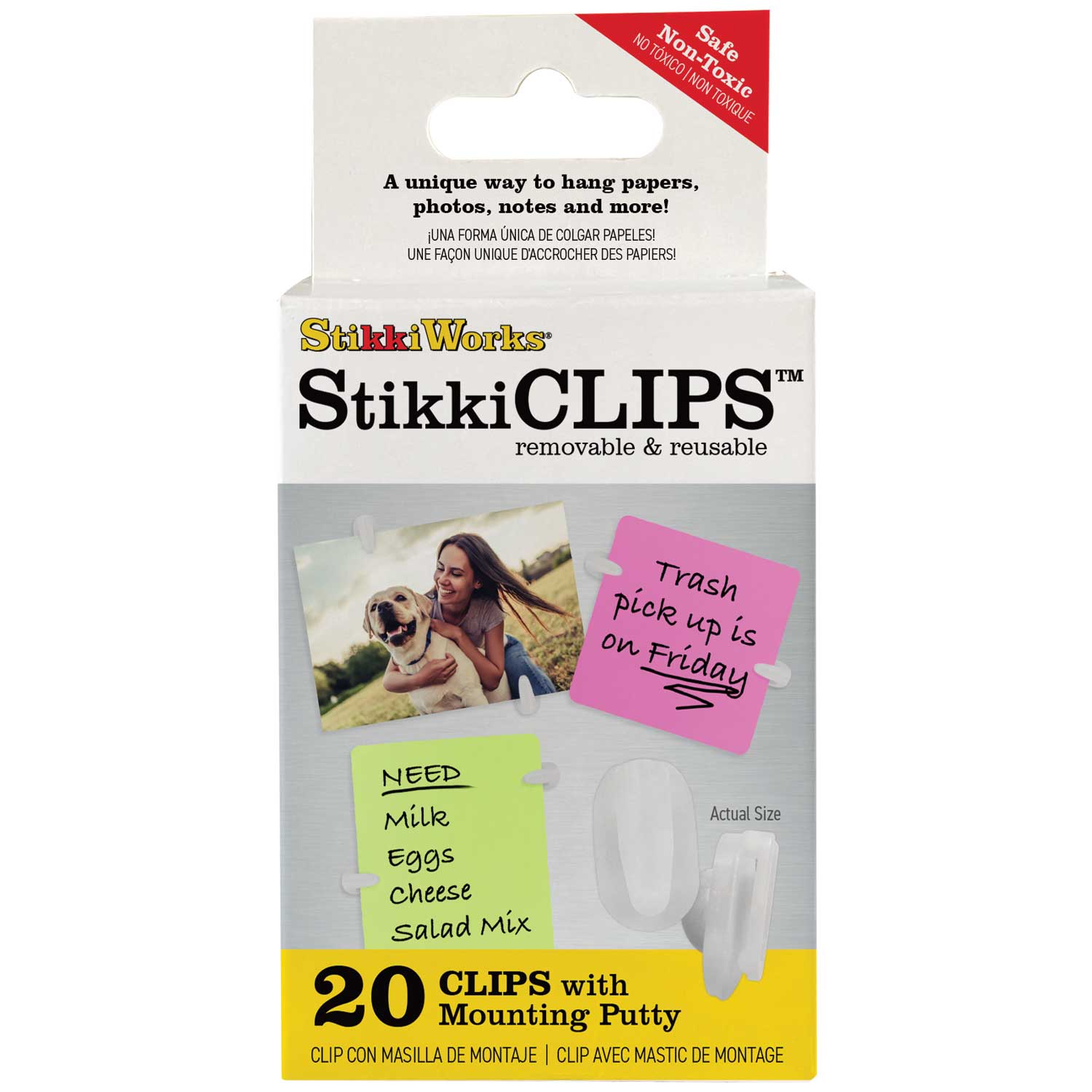 STIKKI CLIPS W/MOUNTING PUTTY - 20ct