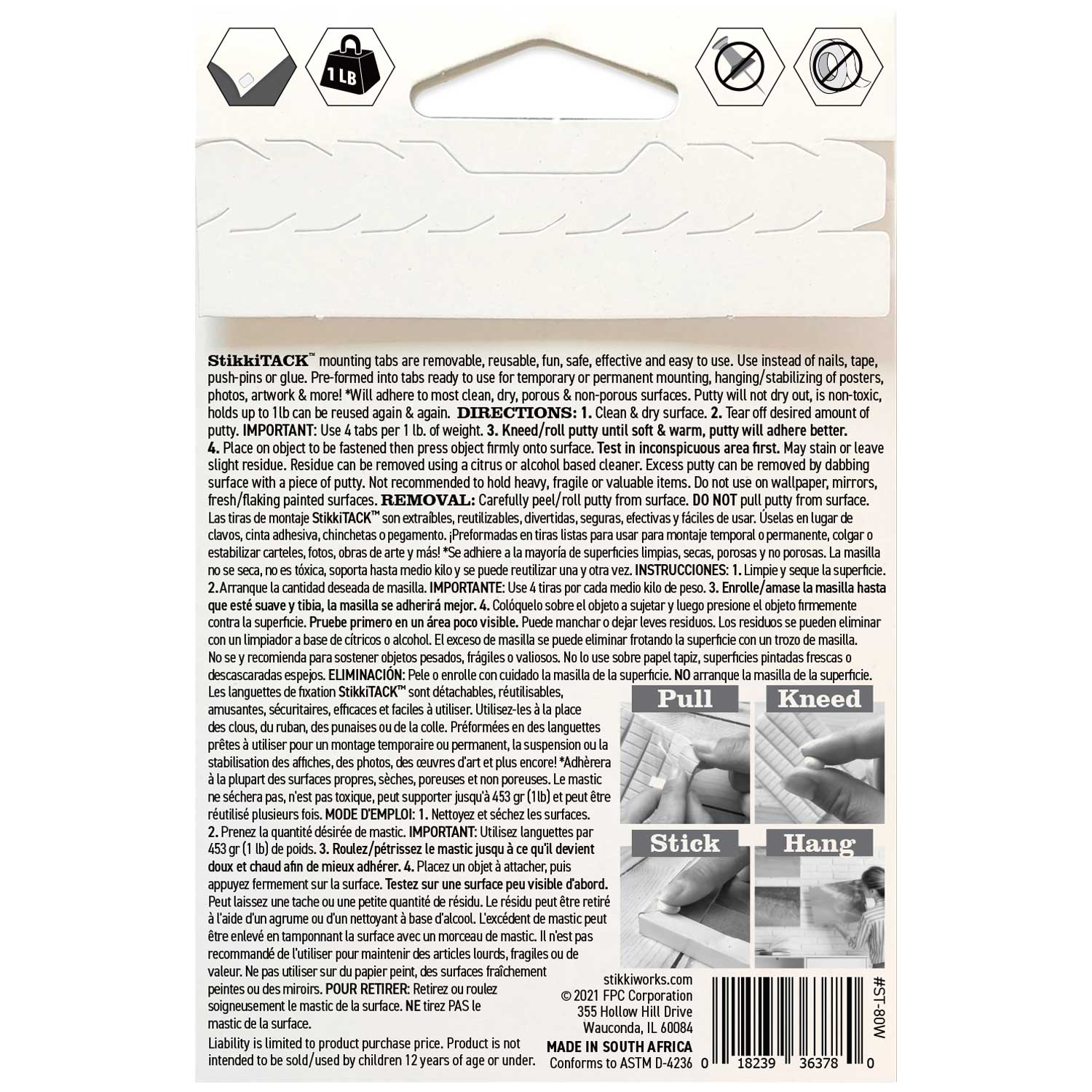 StikkiTack Removable & Reusable Mounting Putty – 80 Tabs